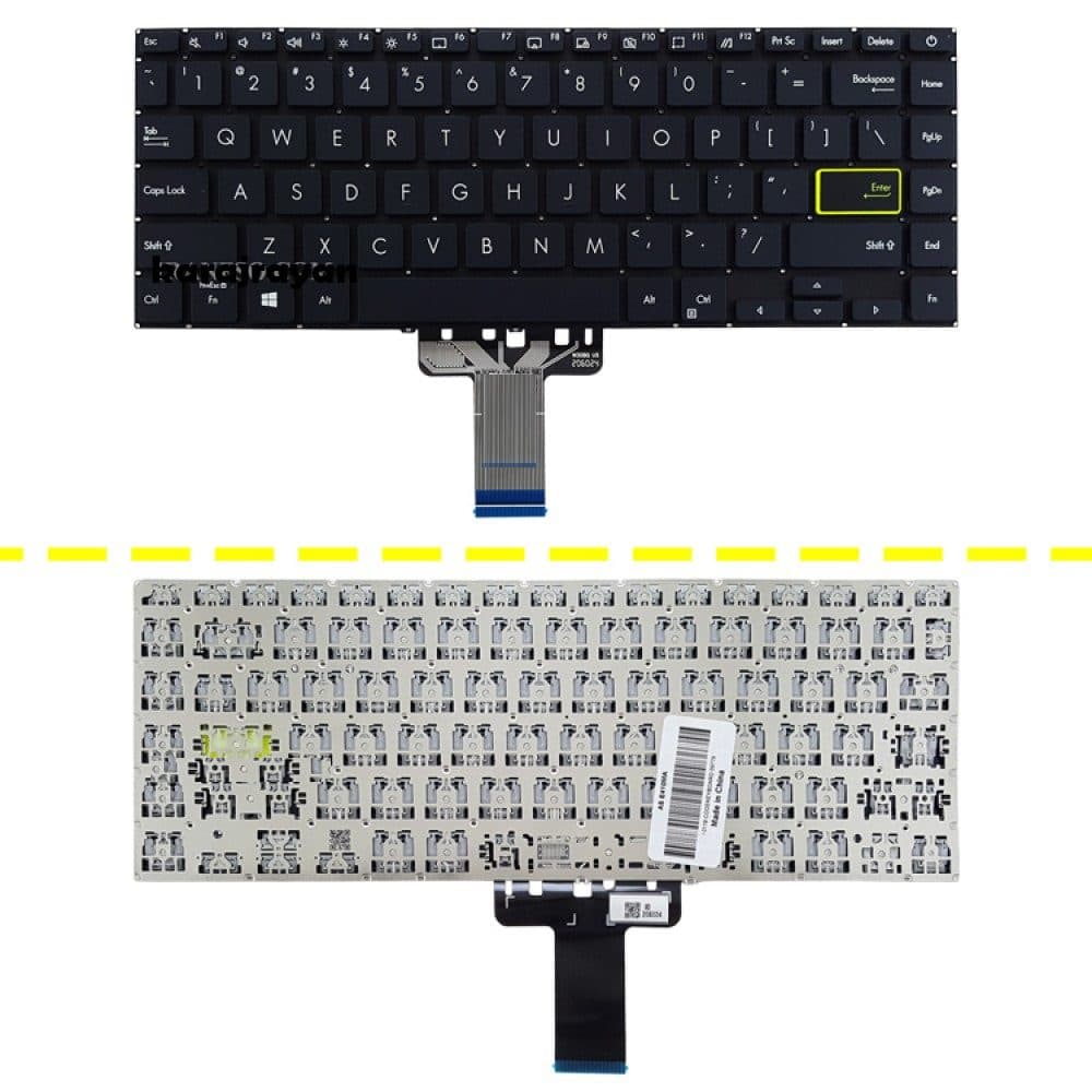 کیبرد لپ تاپ ایسوس VivoBook E410MA مشکی-اینترکوچک بدون فریم به همراه کلید پاور