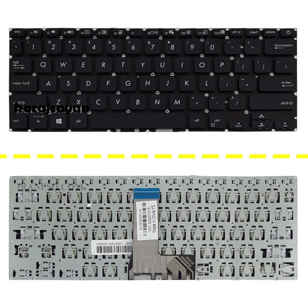 کیبرد لپ تاپ ایسوس VivoBook R423 مشکی-اینترکوچک-بدون فریم با کلید پاور