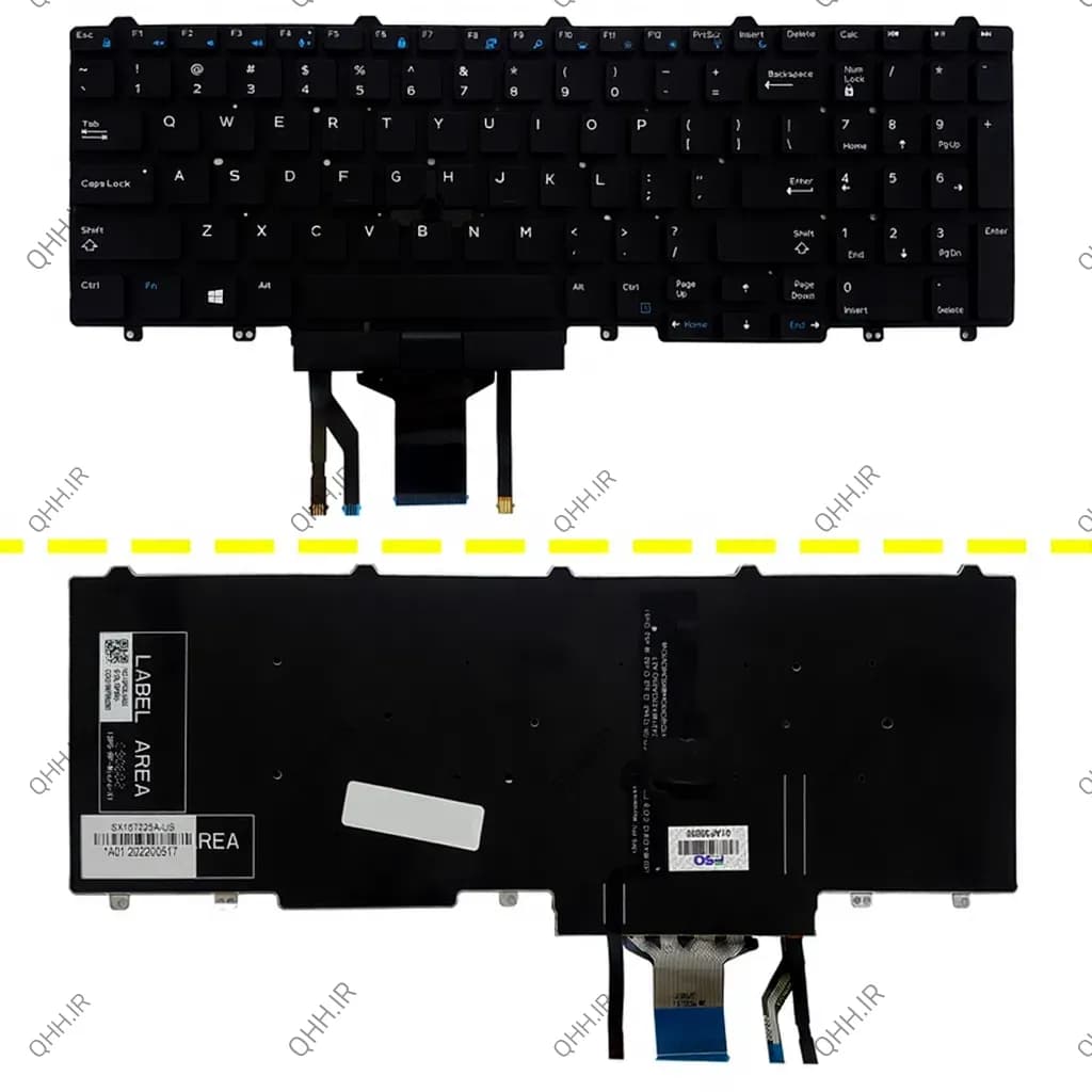 کیبرد لپ تاپ دل Latitude E5570 مشکی-اینترکوچک-با موس و بک لایت — تصویر ۳