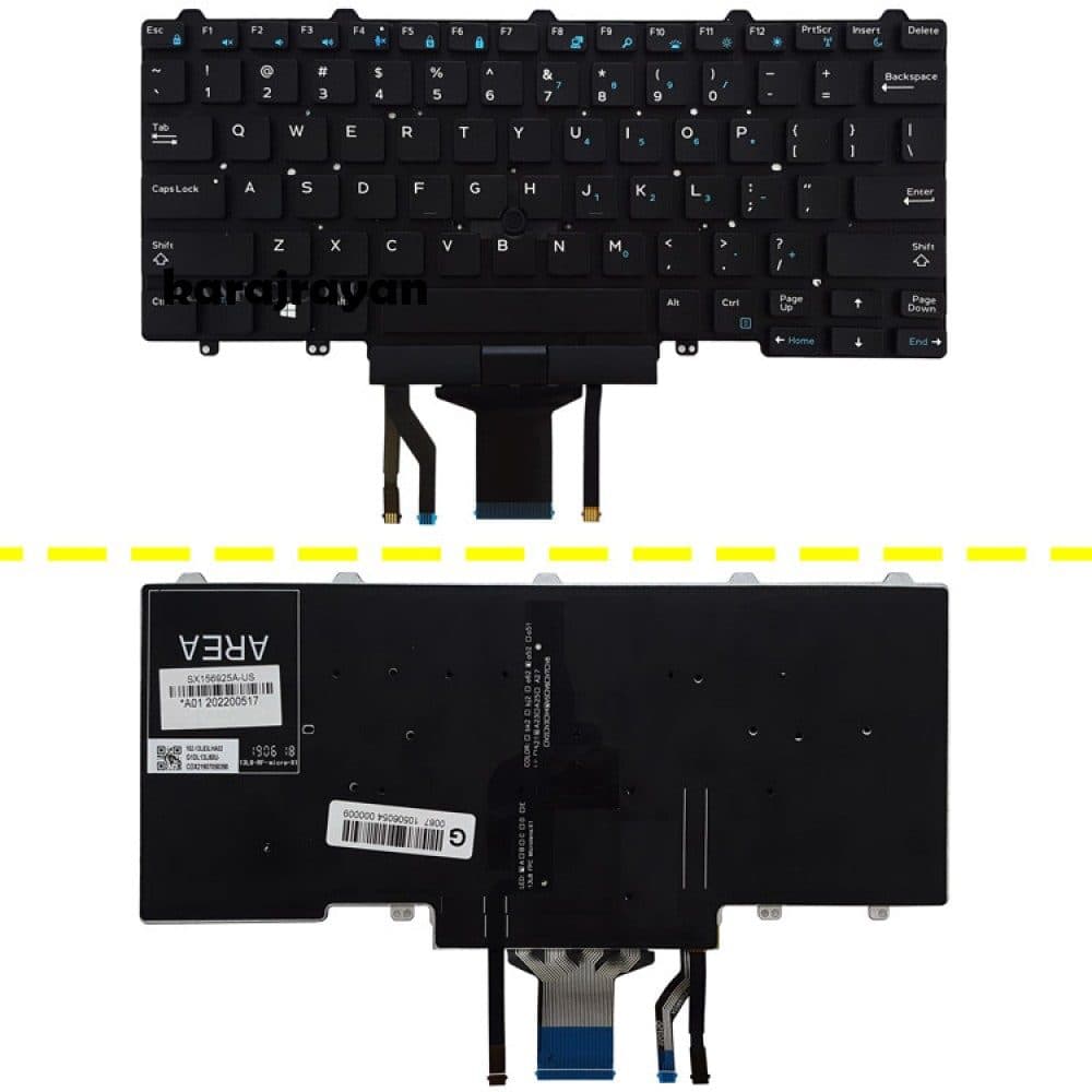 کیبرد لپ تاپ دل Latitude E5470 مشکی-اینترکوچک-با موس و بک لایت-بدون فریم