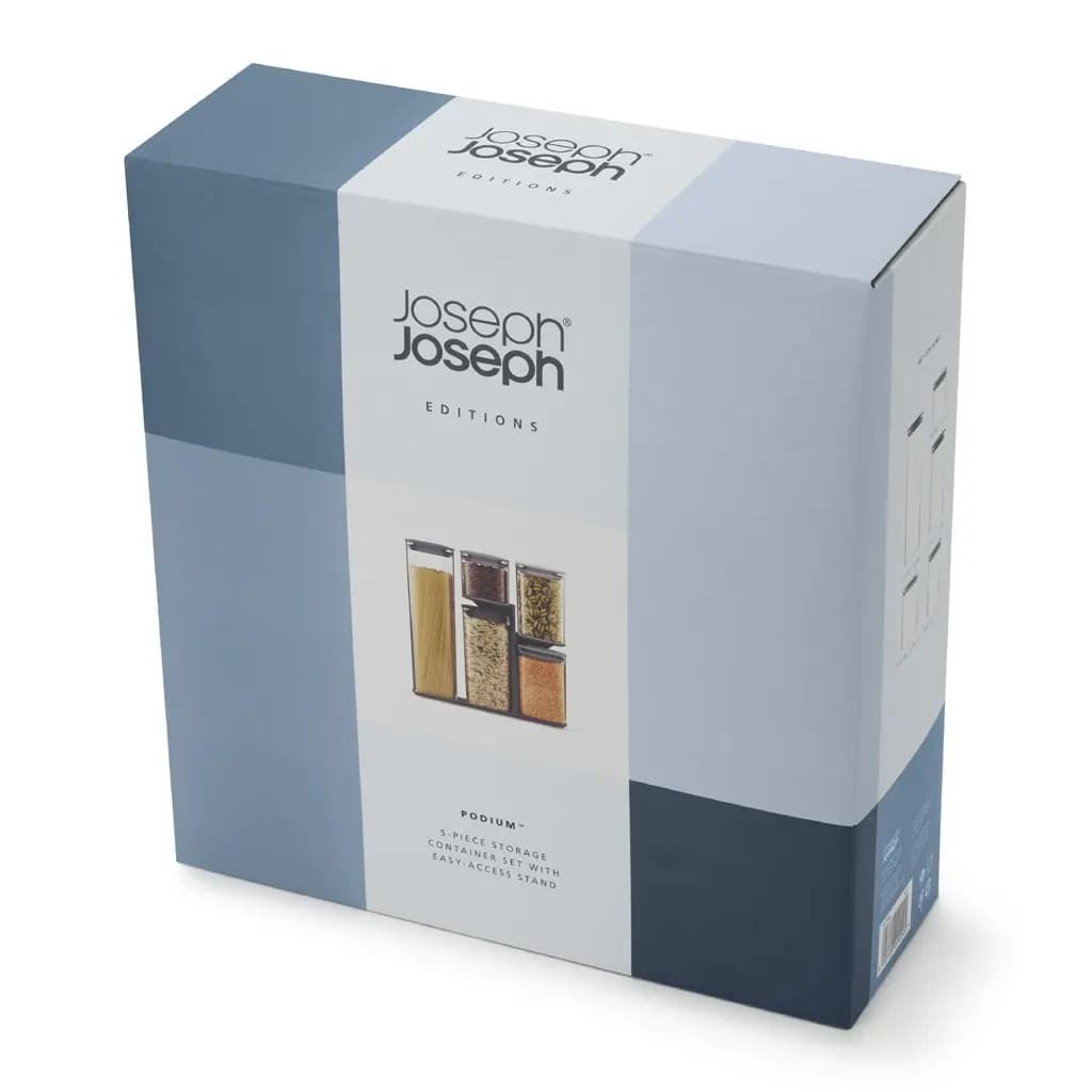 ست 6 پارچه حبوبات جوزف جوزف آبی Podium™ Blue Storage Container Set – Editions — تصویر ۴
