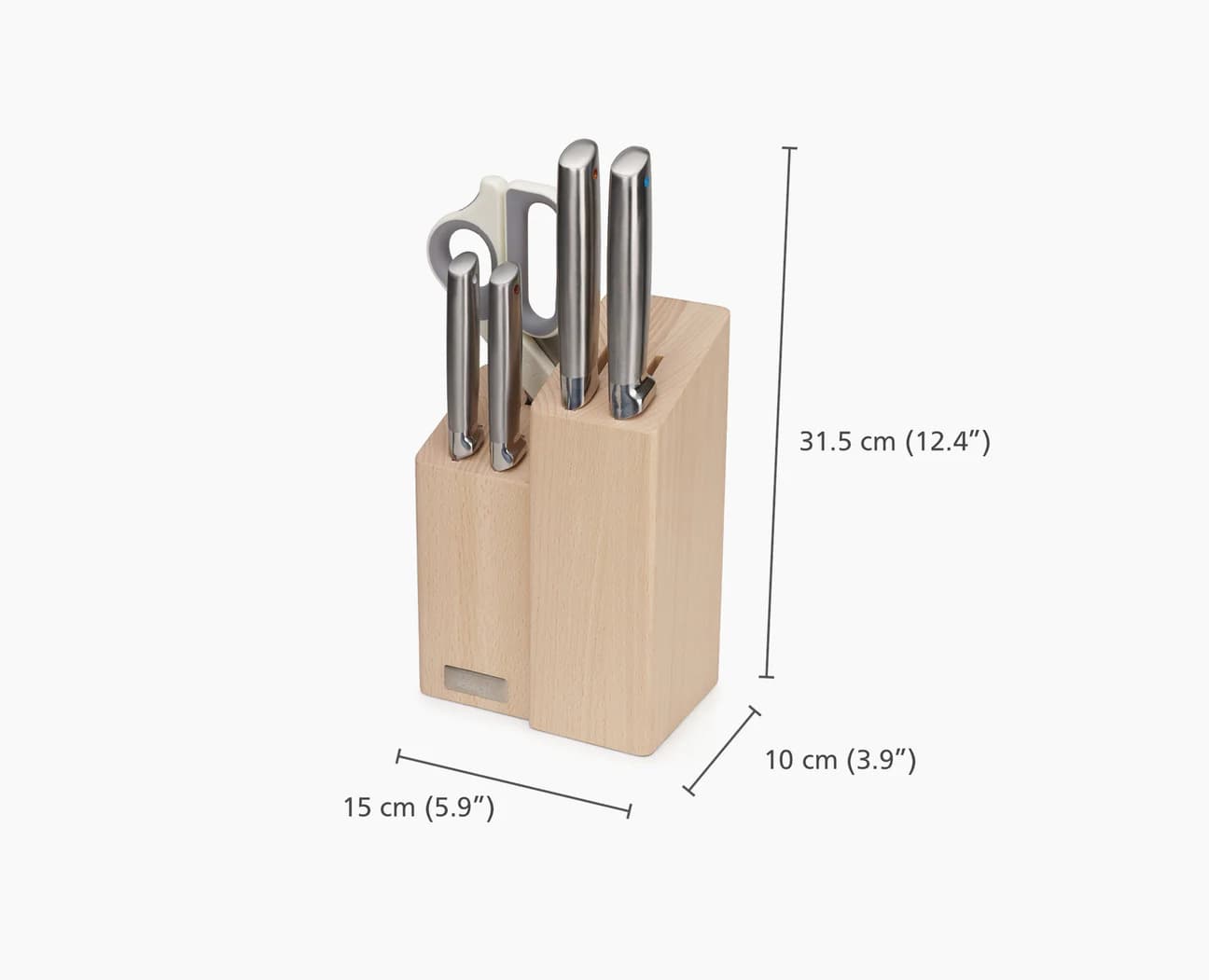 سرویس چاقو 6 پارچه استیل با استند چوب راش جوزف جوزف joseph joseph Elevate™ Fusion 6-piece Knife & Scissor Set with Beechwood Block — تصویر ۸
