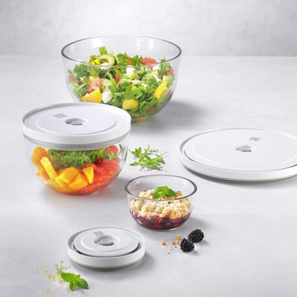 ست سه عددی کاسه وکیوم شیشه ای خلاء و نگهداری زولینگ ZWILLING Fresh & Save Glass Vacuum Bowls, Set of 3 — تصویر ۲