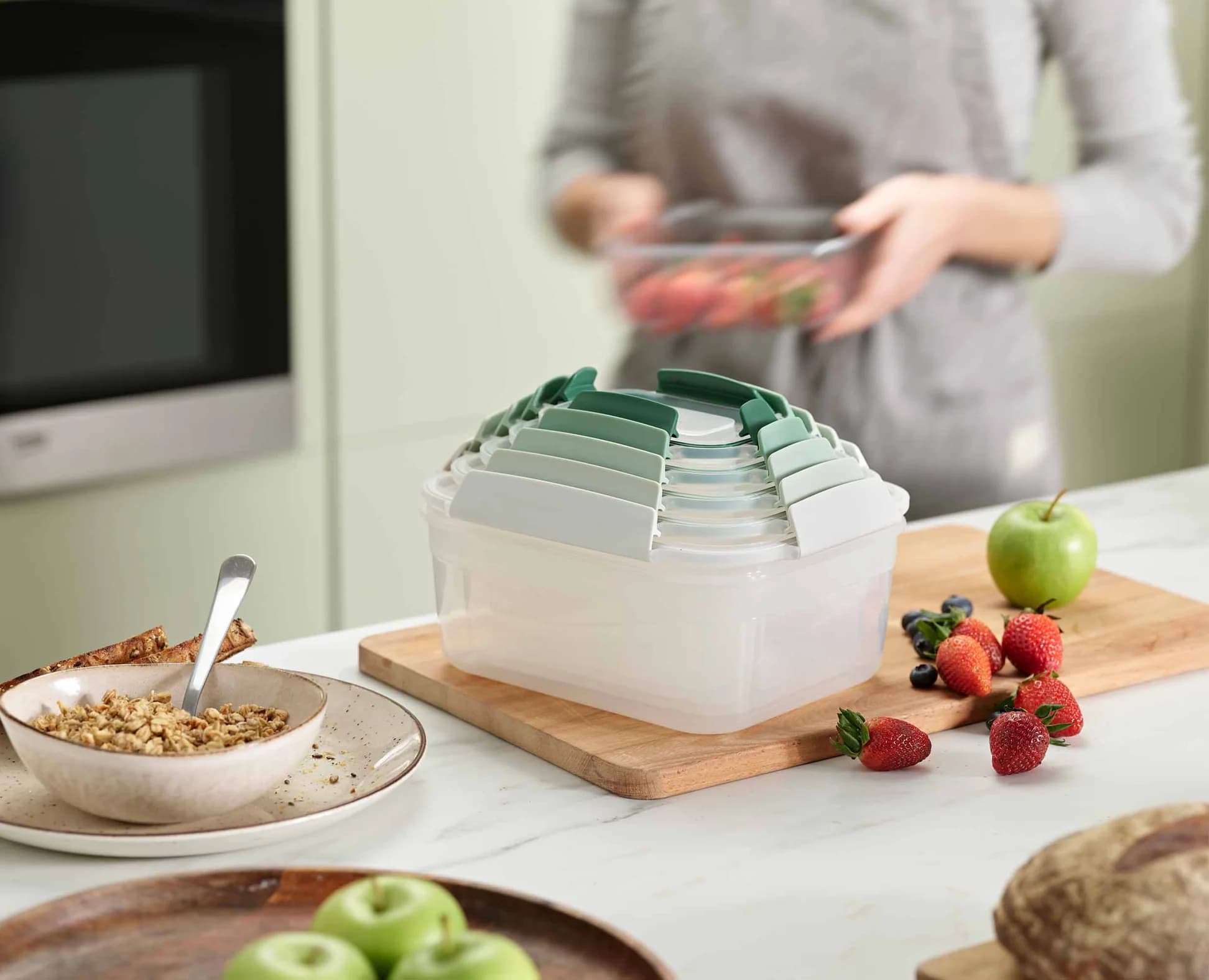 ست 5 عددی محفظه غذا جوزف جوزف سبز joseph joseph Nest™ Lock 5-piece Food Container Set sage