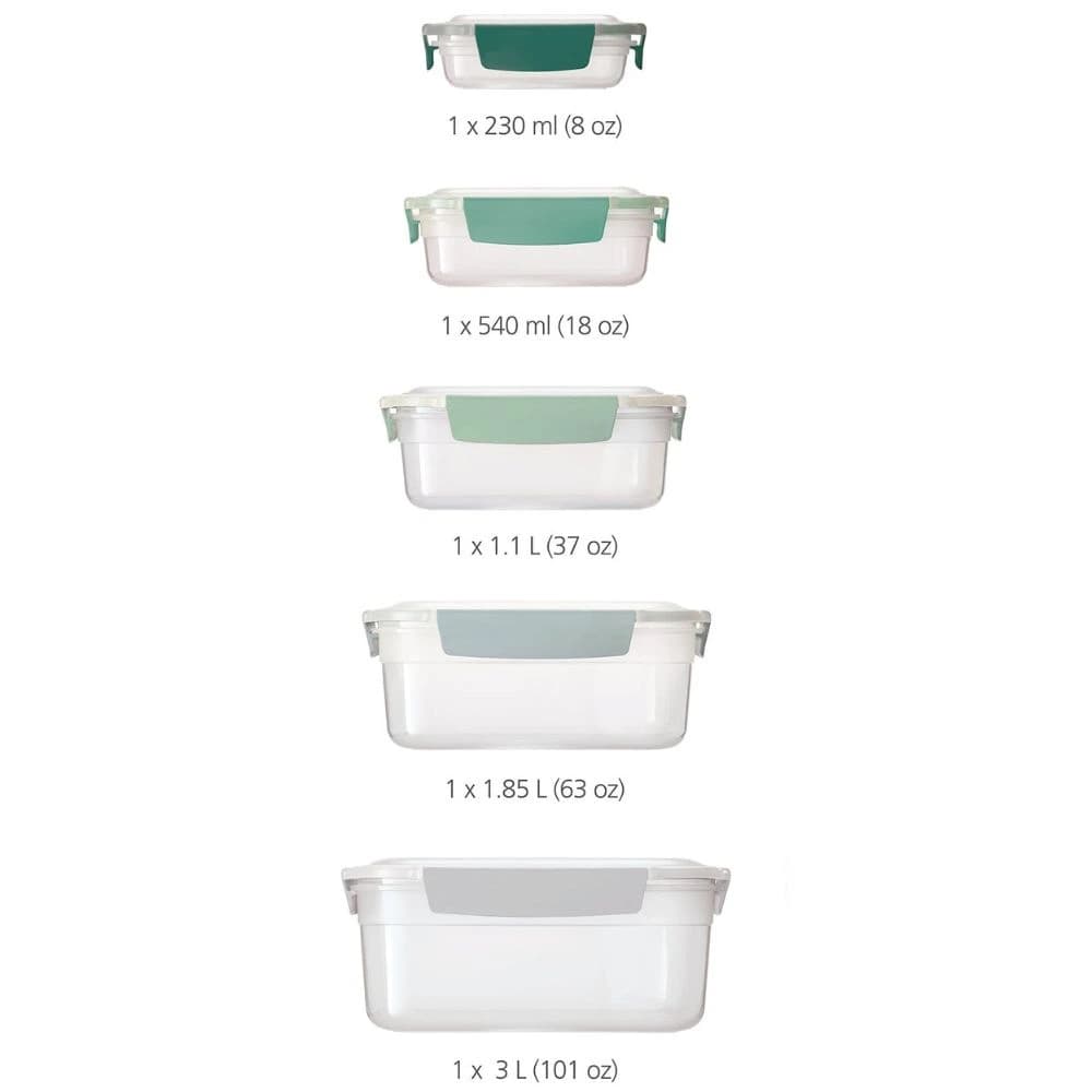 ست 5 عددی محفظه غذا جوزف جوزف سبز joseph joseph Nest™ Lock 5-piece Food Container Set sage — تصویر ۴