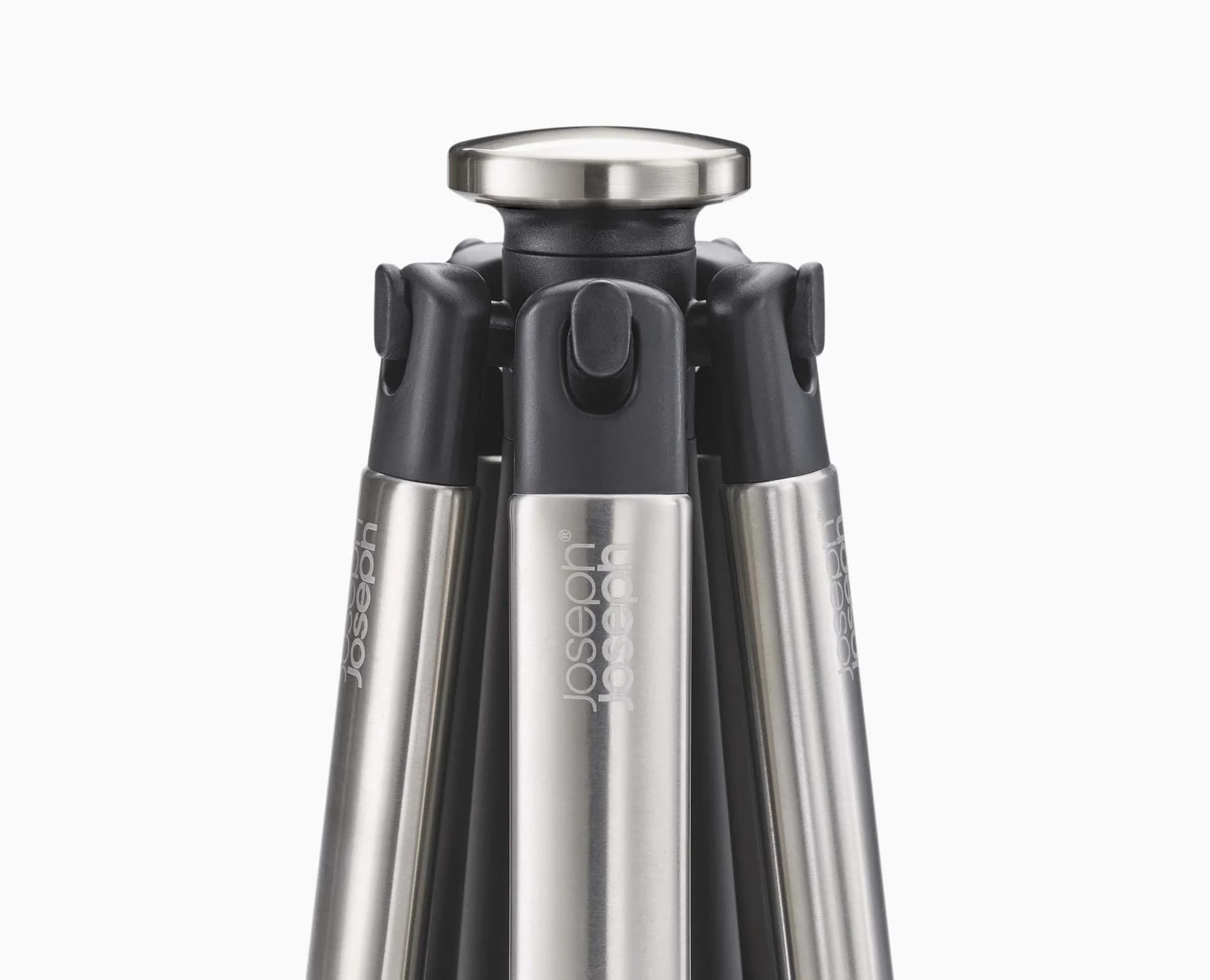 ست کفگیر و ملاقه 6 پارچه استیل و مشکی جوزف جوزف Joseph Joseph Elevate Stainless Steel Silicone Utensil Carousel, Set of 6 — تصویر ۲