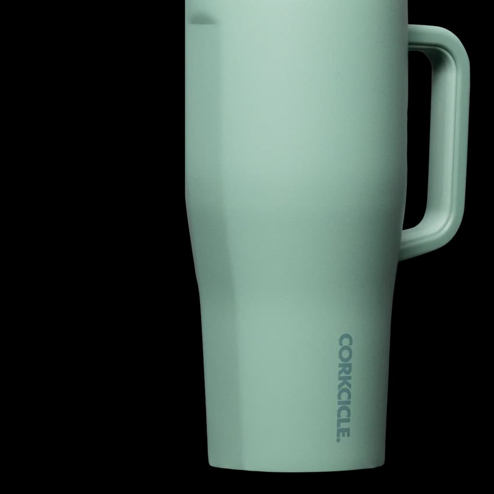 لیوان مسافرتی دسته دار 650ml کورکسیکل (سبز آویشن) Corkcicle Leakproof Cruiser Insulated Tumbler with Straw Thyme — تصویر ۳