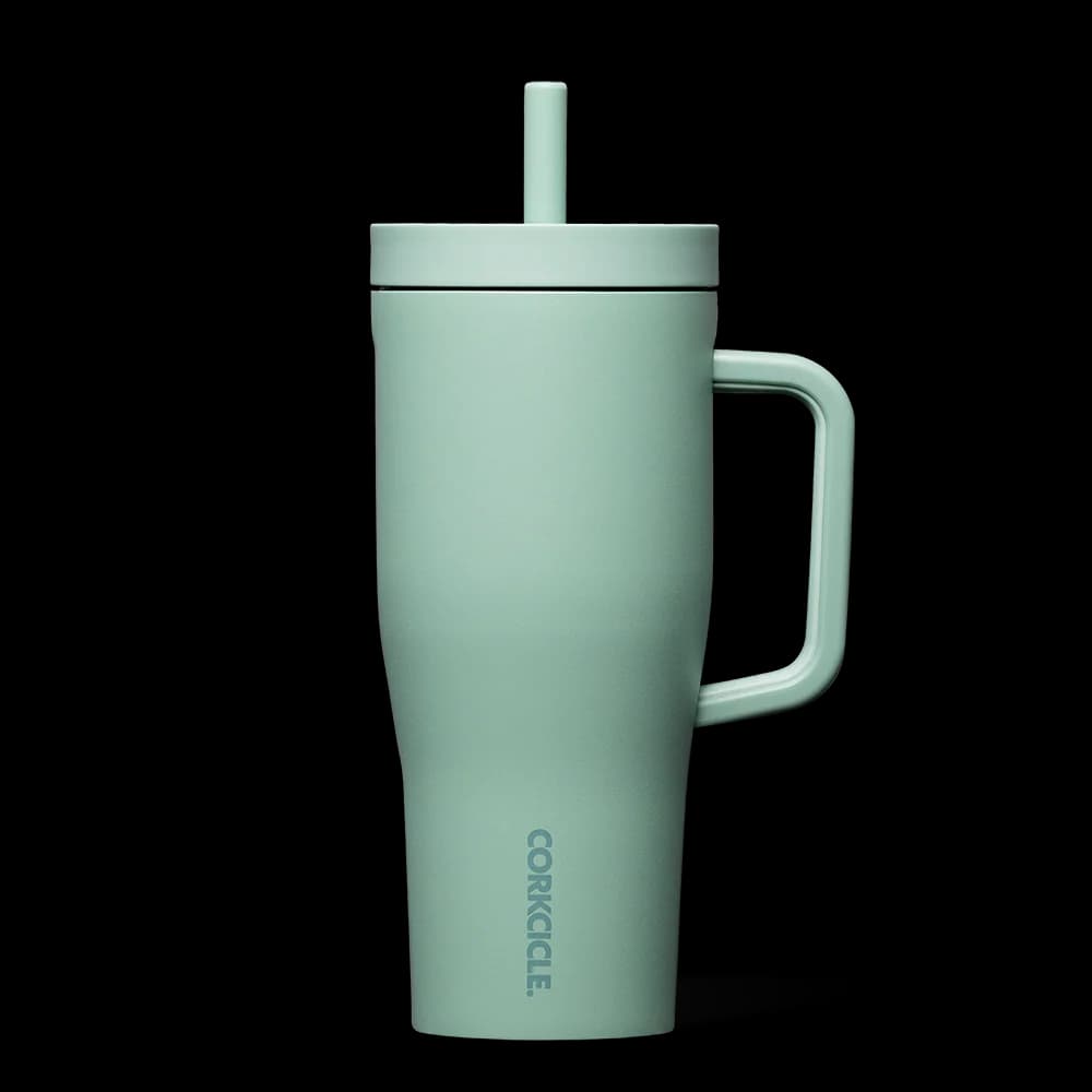 لیوان مسافرتی دسته دار 650ml کورکسیکل (سبز آویشن) Corkcicle Leakproof Cruiser Insulated Tumbler with Straw Thyme — تصویر ۲