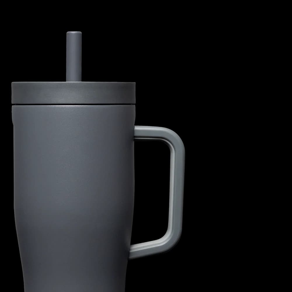 لیوان مسافرتی دسته دار 650ml کورکسیکل (طوسی) Corkcicle Leakproof Cruiser Insulated Tumbler with Straw Flint, — تصویر ۵