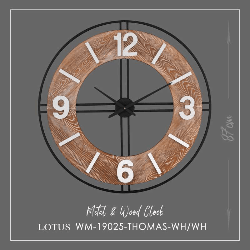ساعت دیواری روستیک مدل THOMAS کد WM-19025 رنگ WH/WH — تصویر ۳