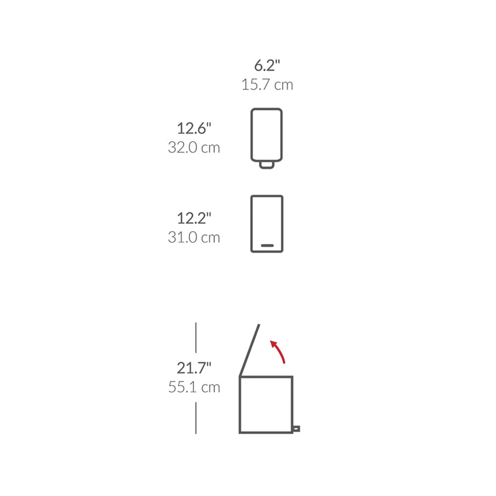 سطل زباله پدالی مستطیل براق 5 لیتر simplehuman Slim Pedal Bin, 5L — تصویر ۵