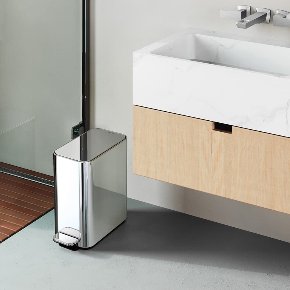 سطل زباله پدالی مستطیل براق 5 لیتر simplehuman Slim Pedal Bin, 5L