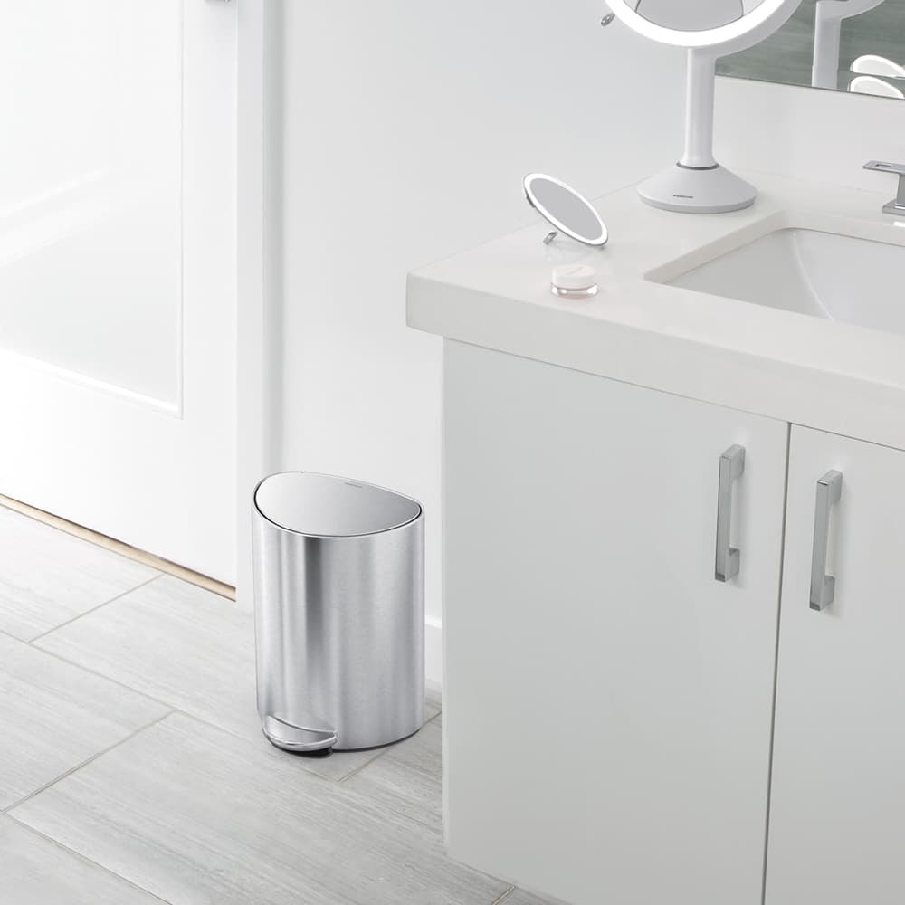 سطل زباله پدالی 6 لیتر نیم دایره استیل سیمپل هیومن simplehuman Semi Round Pedal Bin, 6L