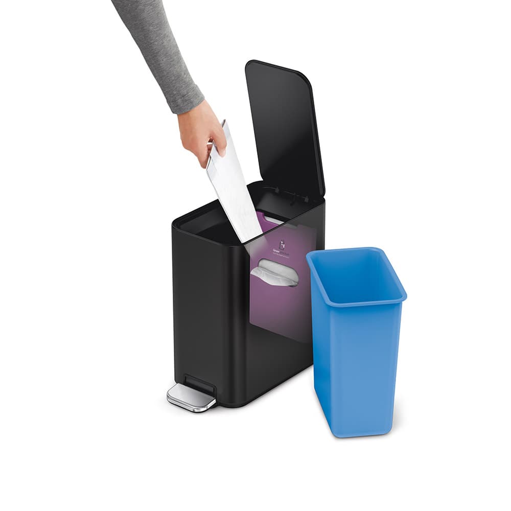 سطل زباله پدالی 5لیتر مشکی سیمپل هیومن simplehuman Slim Step Bin 5l black — تصویر ۶