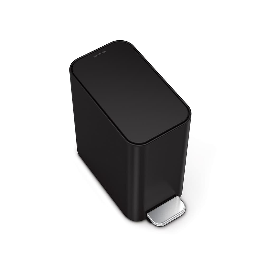 سطل زباله پدالی 5لیتر مشکی سیمپل هیومن simplehuman Slim Step Bin 5l black — تصویر ۳
