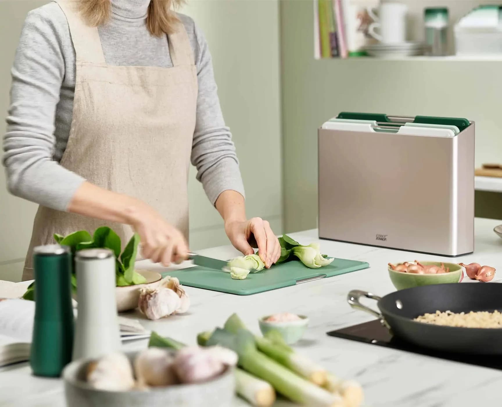 ست 5 عددی تخته برش جوزف جوزف سبز Joseph Joseph Folio Large Chopping Boards, Set of 5, green — تصویر ۲