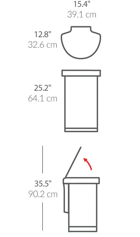 سطل زباله پدالی نیم دایره استیل 45 لیتر سیمپل هیومن simplehuman Semi Round Step Bin, 45L — تصویر ۴
