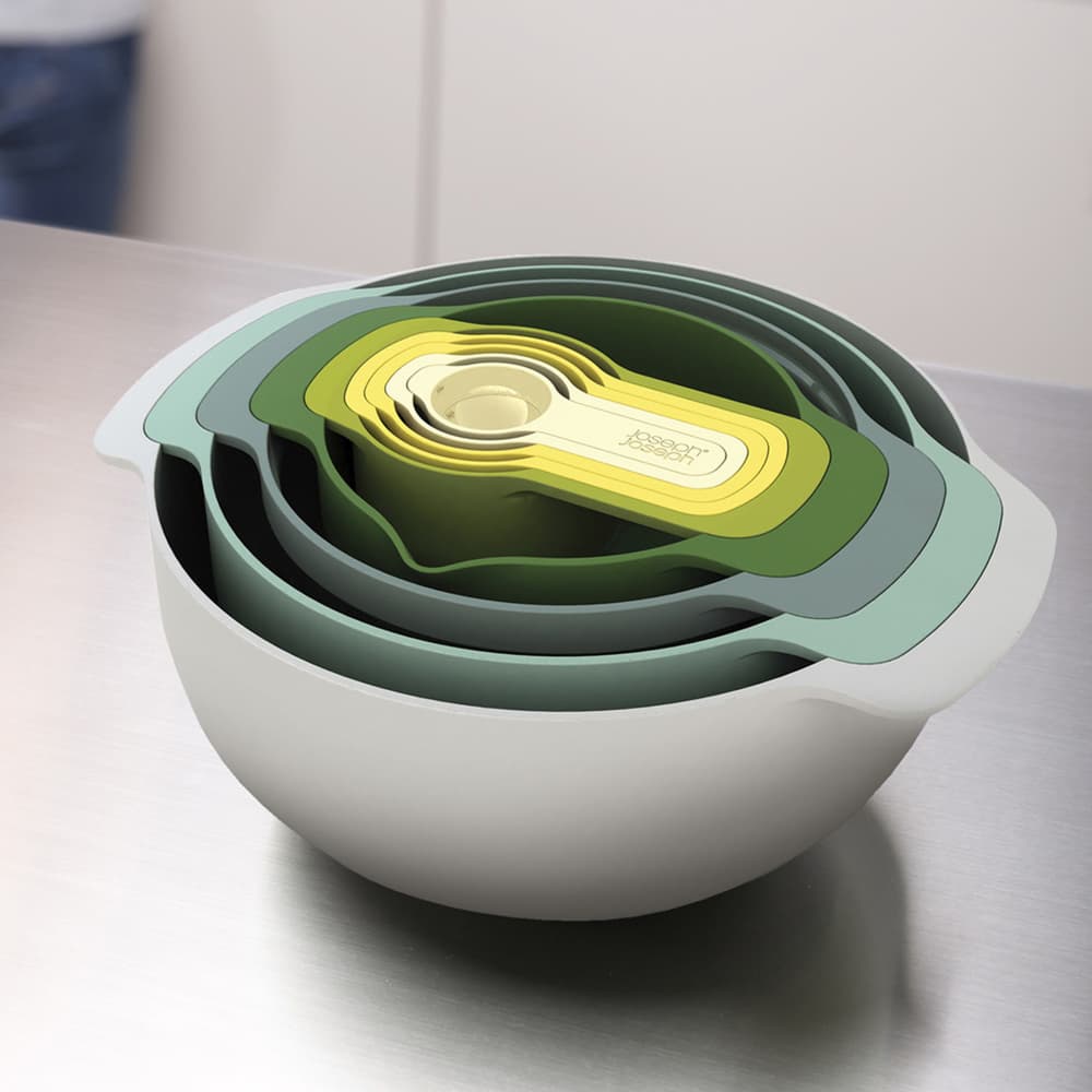 ست کاسه و پیمانه 9 پارچه جوزف جوزف رنگ اوپال Joseph Joseph Nest Opal Preparation Bowls, Set of 9 — تصویر ۲
