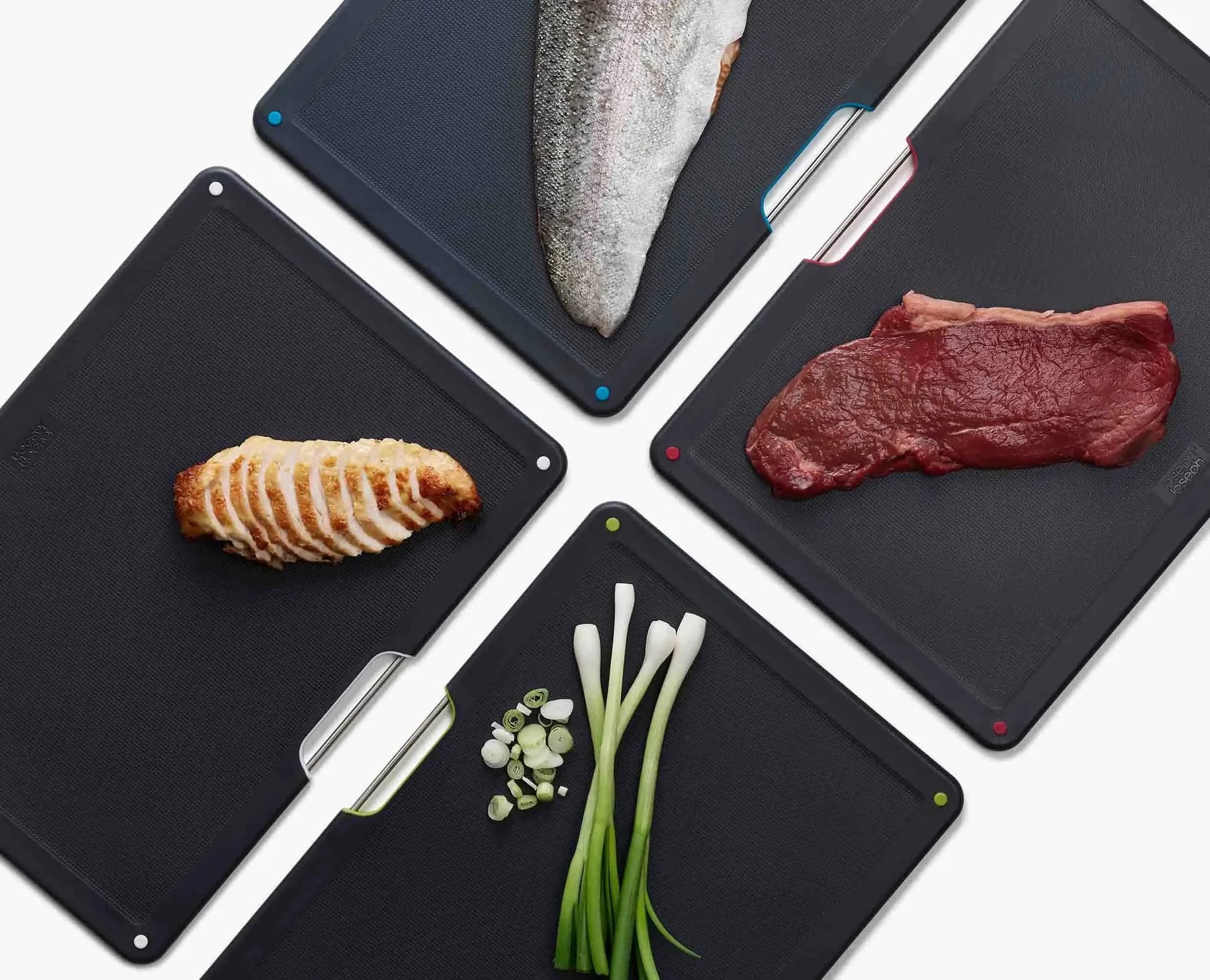 ست تخته برش 5پارچه با استند جوزف جوزف مشکی Joseph Joseph Folio Large Chopping Boards, Set of 5, Black — تصویر ۲