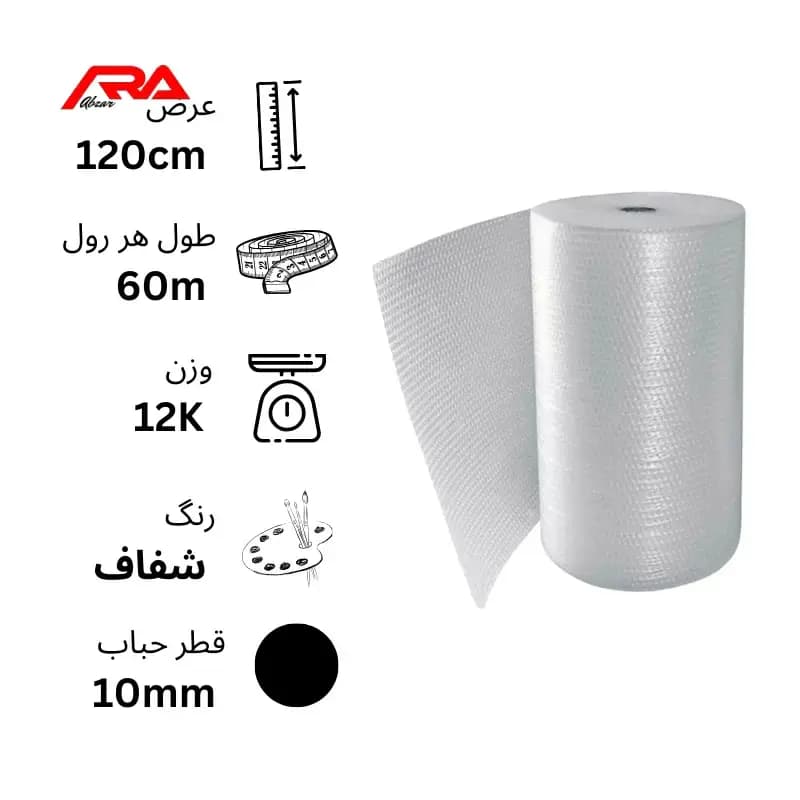 نایلون حباب دار شفاف درجه 1 عرض 120 سانتی متر ( حباب ریز ) — تصویر ۲