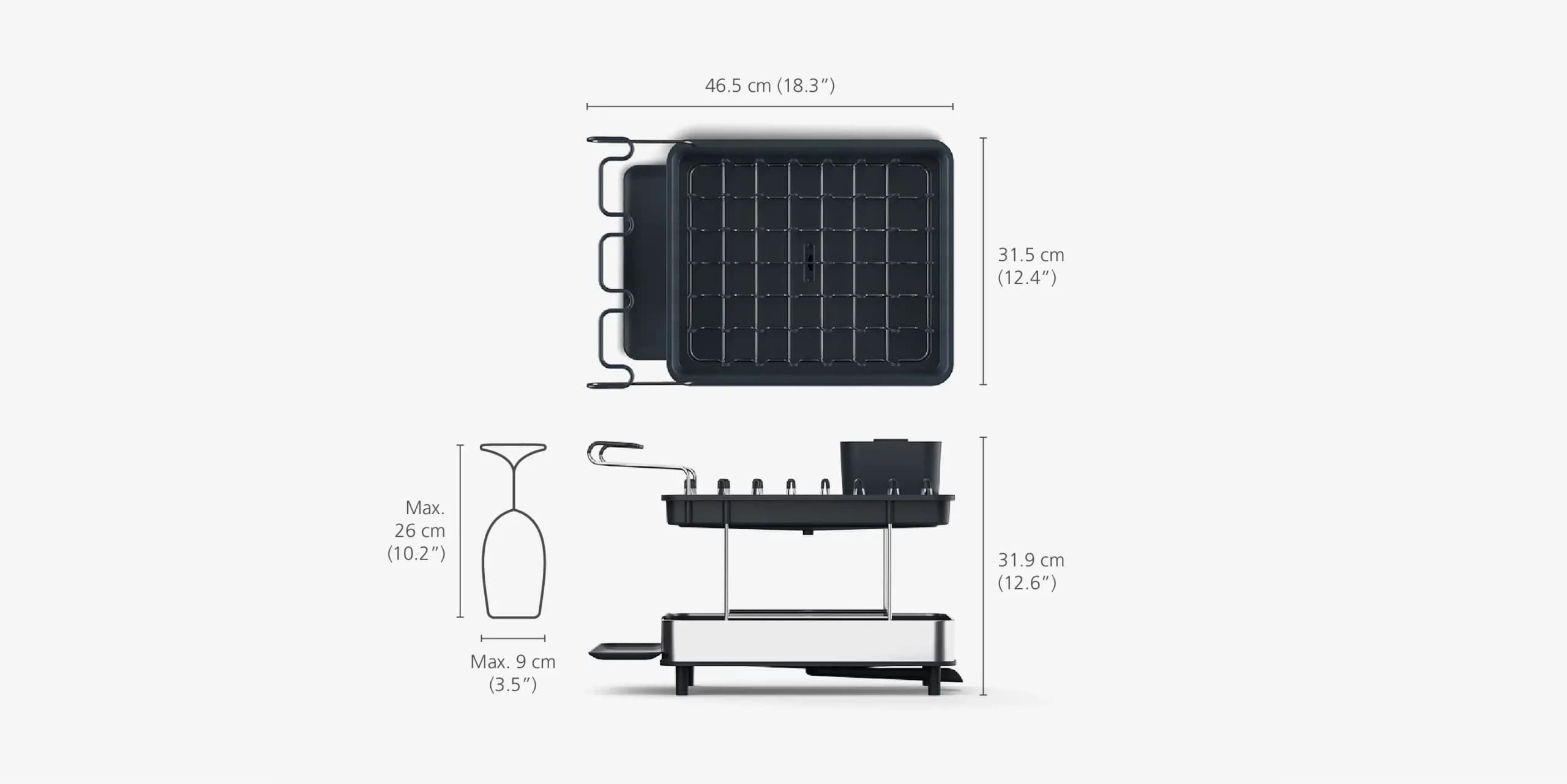 آبچکان دو طبقه جوزف جوزف مدل اکسل Joseph Joseph Excel Steel 2-Tier Dish Rack — تصویر ۶