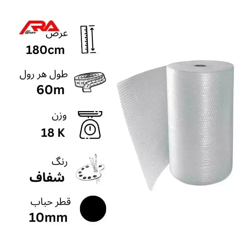 نایلون حبابدار شفاف حباب ریز عرض 180 سانتی متر – درجه یک — تصویر ۲