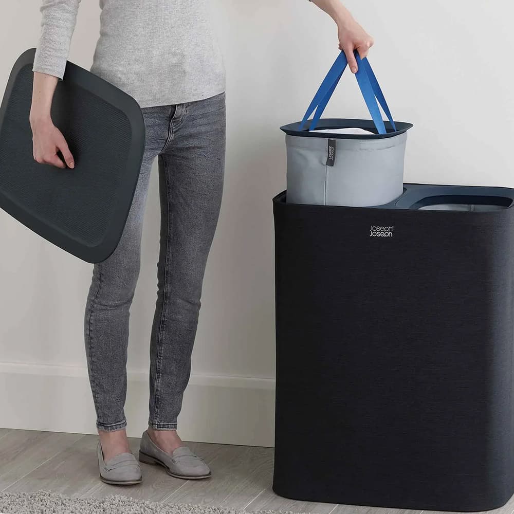 سبد لباس رختکن جوزف جوزف 90 لیتری مدل توتا مشکی Joseph Joseph Tota Black Laundry Separation Basket, 90 l