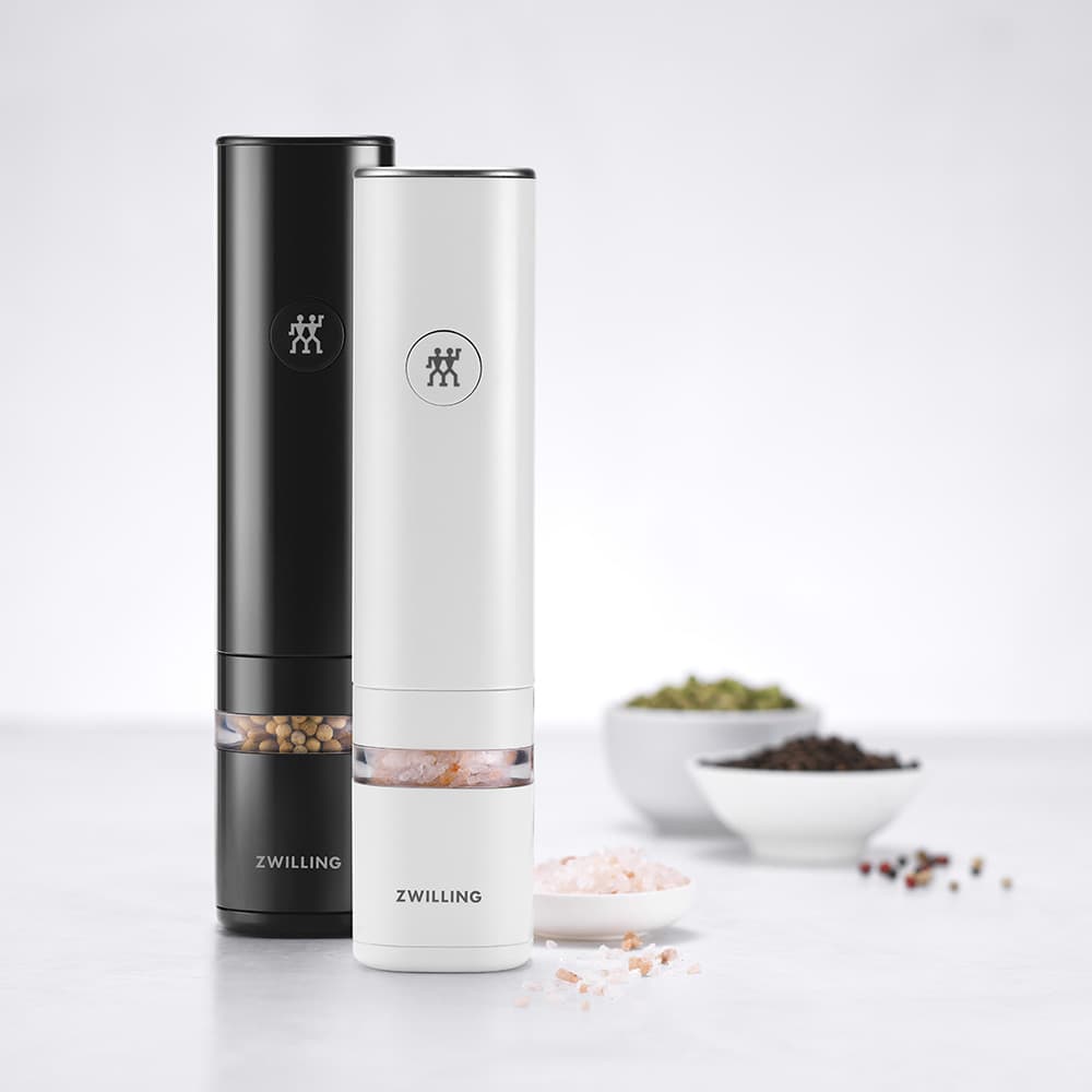 ست نمک وفلفل ساب شارژی دو عددی سیاه و سفید زولینگ Electric Salt/Pepper Mill Set, 2-pc
