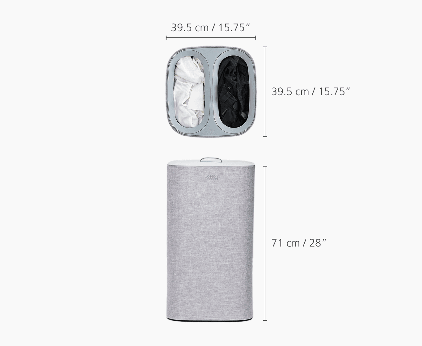 سبد لباس رختکن جوزف جوزف 60 لیتری مدل توتا خاکستریJoseph Joseph Tota Grey Laundry Separation Basket, 60 L — تصویر ۷
