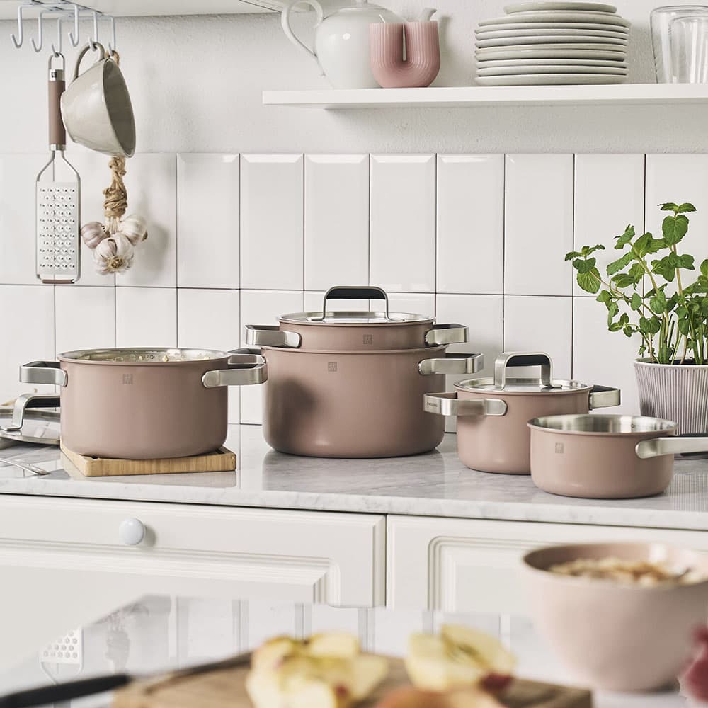 سرویس قابلمه 3پارچه زولینگ مدل پیور رنگ صورتی ZWILLING Pure Cookware, Set of 3 rose pink — تصویر ۲
