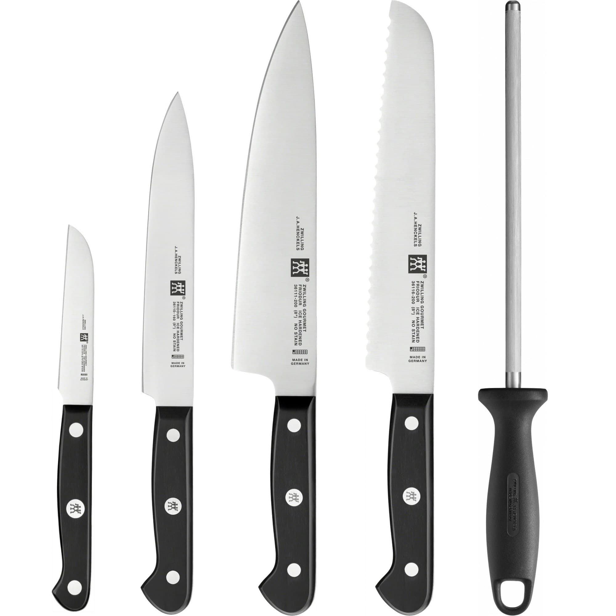 سرویس چاقو 6 پارچه با استند تیره زولینگ مدل گورمت ZWILLING Gourmet Knife Block, Set of 6 — تصویر ۲