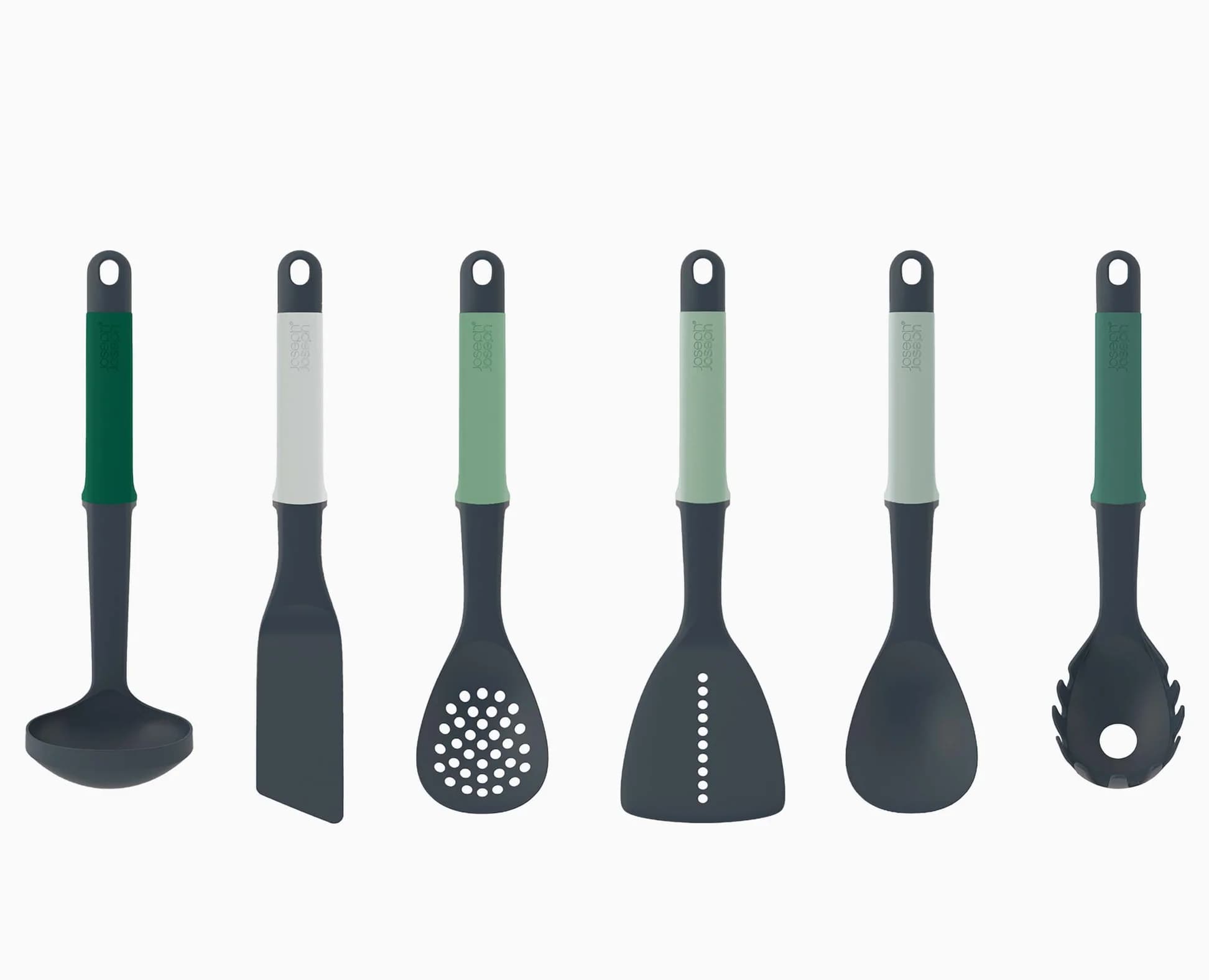 ست کفگیر و ملا قه 6 پارچه جوزف جوزف با پایه گردانjoseph joseph Elevate™ 6-piece Green Utensil Set — تصویر ۲