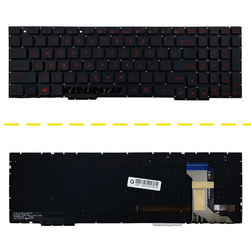 کیبرد لپ تاپ ایسوس ROG Strix GL553 مشکی-اینترکوچک با بک لایت-بدون فریم