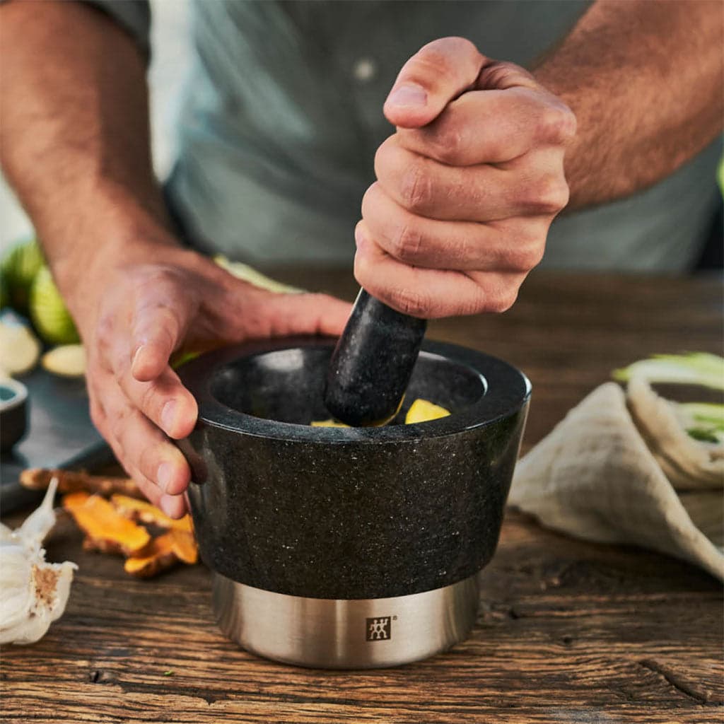 هاون سنگ گرانیت و استیل زولینگ zwilling spices mortar with pestle