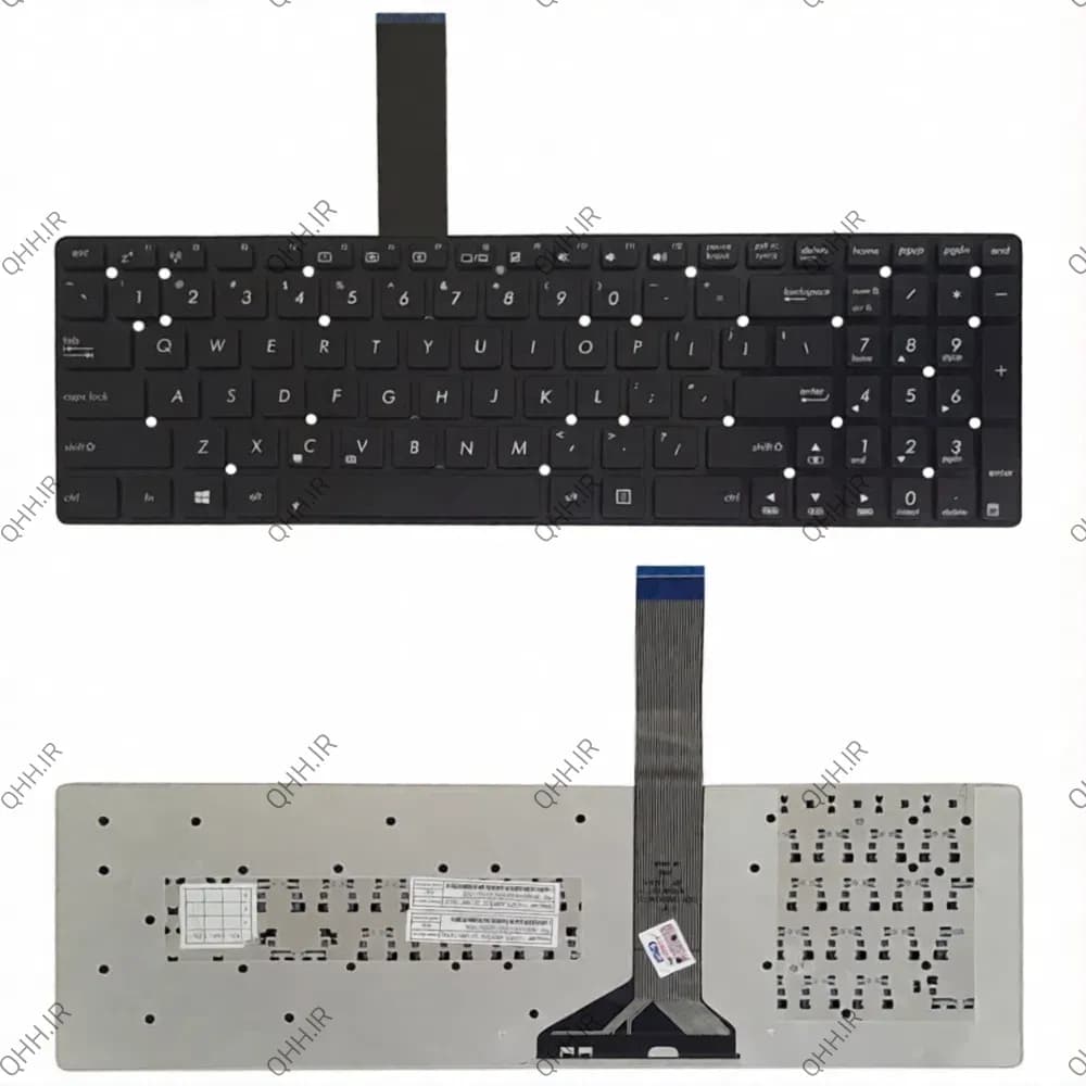 کیبرد لپ تاپ ایسوس K55V مشکی-اینترکوچک بدون فریم — تصویر ۵