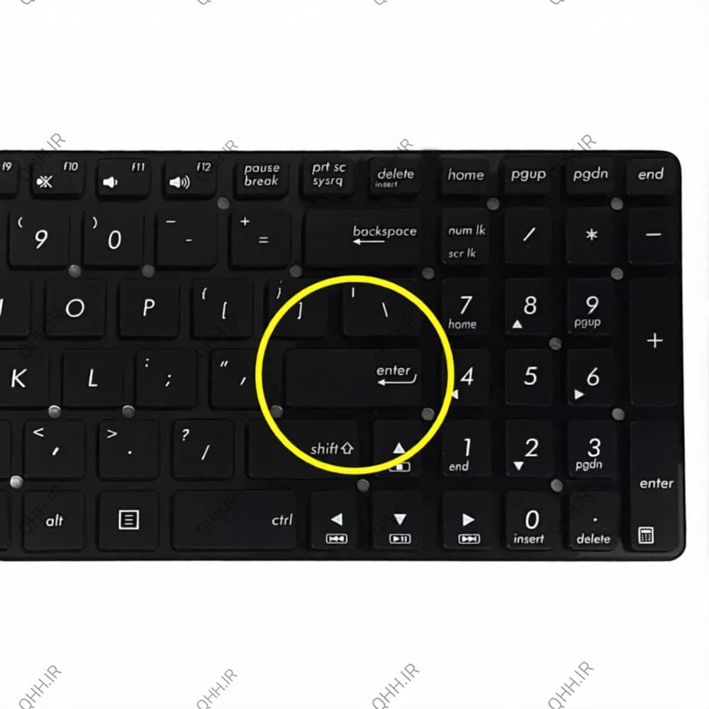 کیبرد لپ تاپ ایسوس K55V مشکی-اینترکوچک بدون فریم — تصویر ۸
