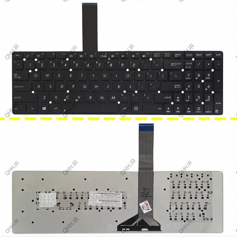 کیبرد لپ تاپ ایسوس K55V مشکی-اینترکوچک بدون فریم — تصویر ۴