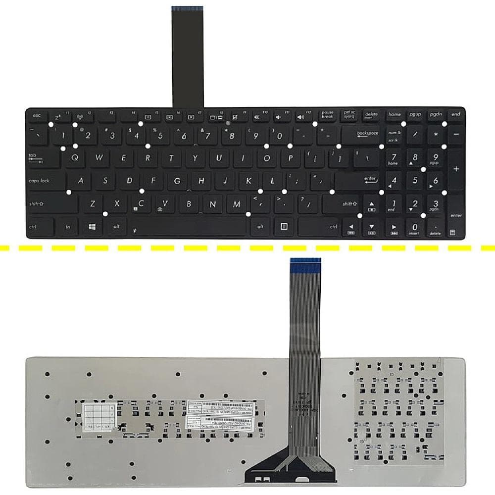 کیبرد لپ تاپ ایسوس K55V مشکی-اینترکوچک بدون فریم