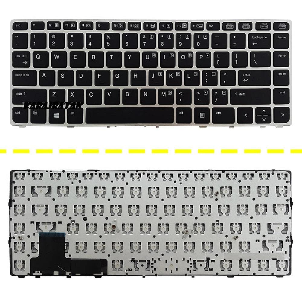 کیبرد لپ تاپ اچ پی EliteBook Folio 9470M مشکی با فریم نقره ای