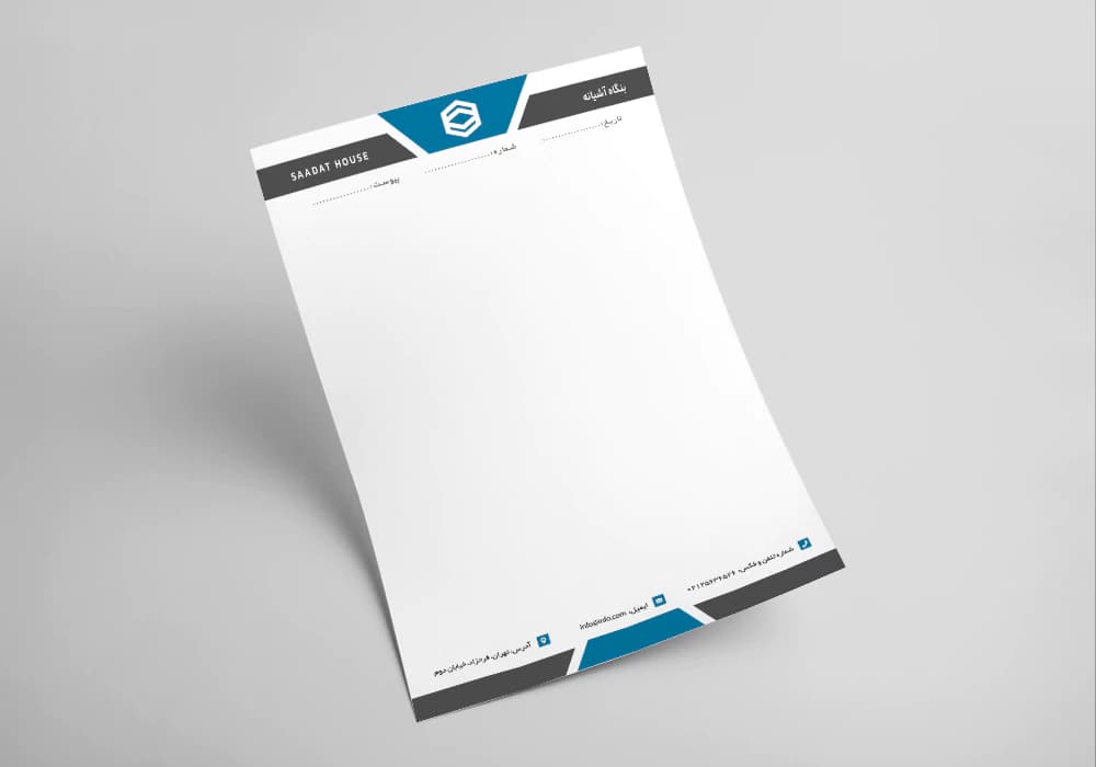 سربرگ املاک لایه باز طرح آشیانه کد letterhead-029
