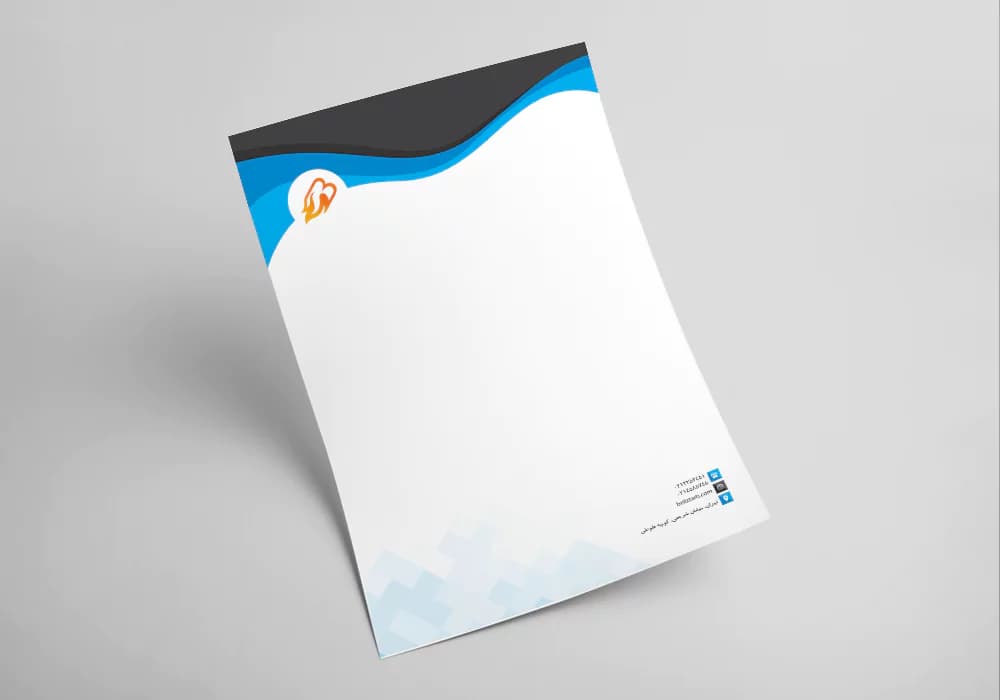 سربرگ اداری لایه باز طرح دریای آبی کد letterhead-013