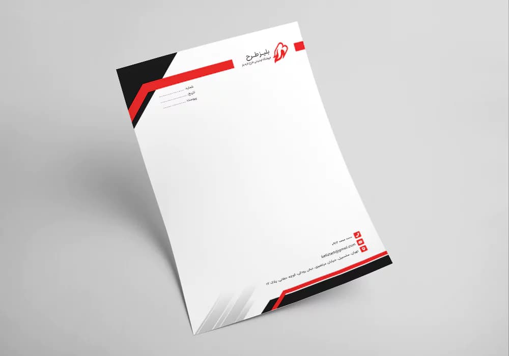 سربرگ شرکتی لایه باز طرح پرفکت کد letterhead-008