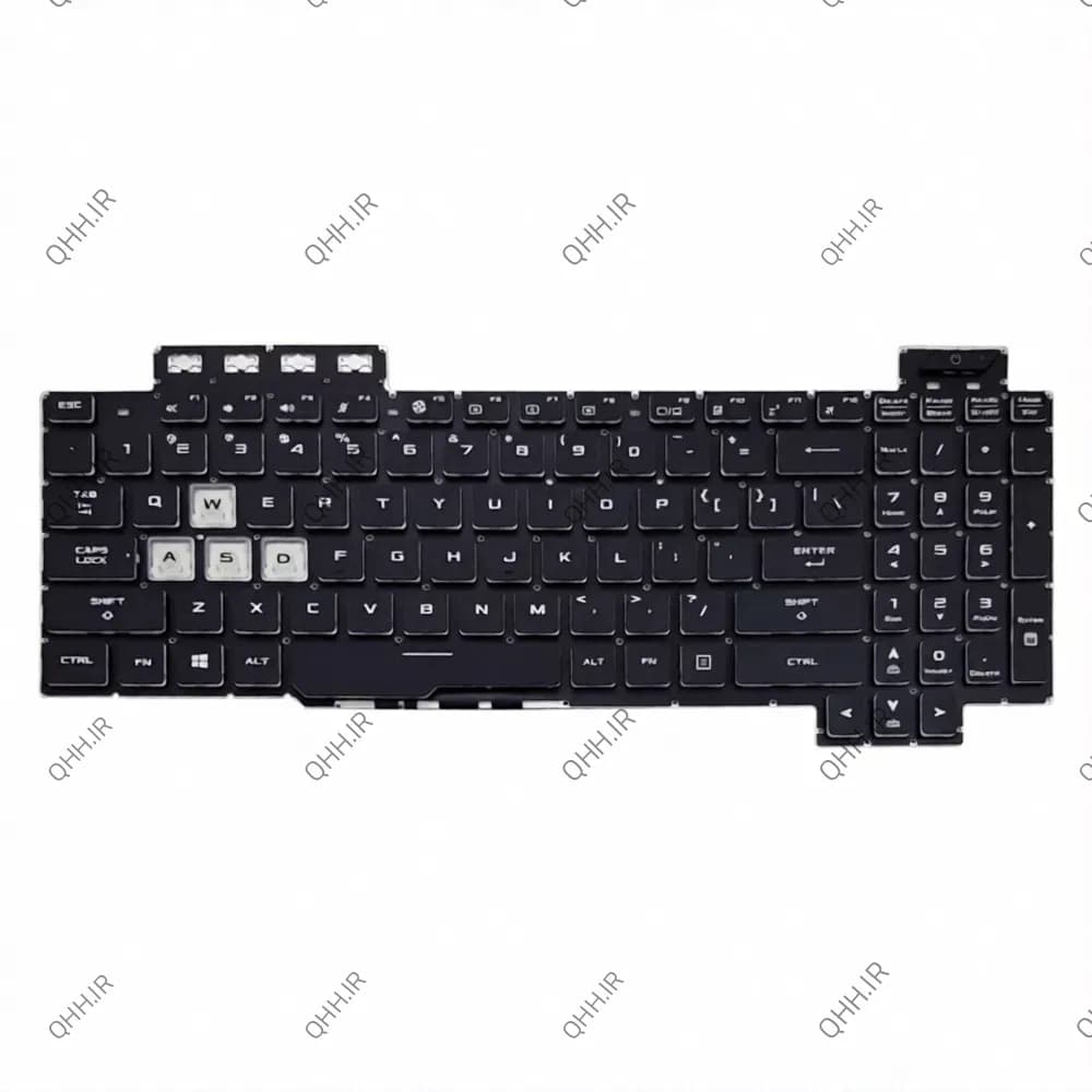 کیبرد لپ تاپ ایسوس TUF Gaming FX505 مشکی-اینترکوچک-بابک لایت-بدون فریم با کلید پاور — تصویر ۱۰