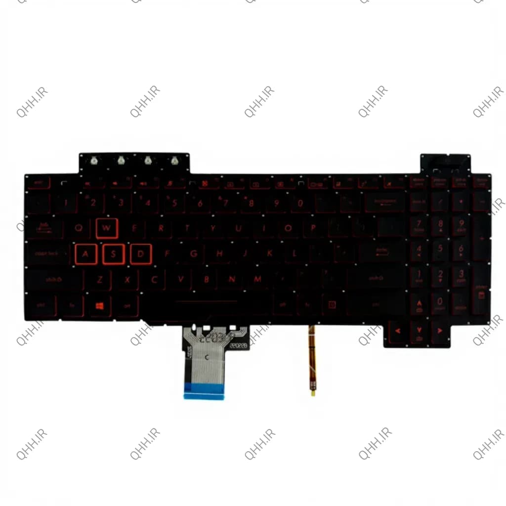 کیبرد لپ تاپ ایسوس TUF Gaming FX505 مشکی-اینترکوچک-بابک لایت-بدون فریم با کلید پاور — تصویر ۴
