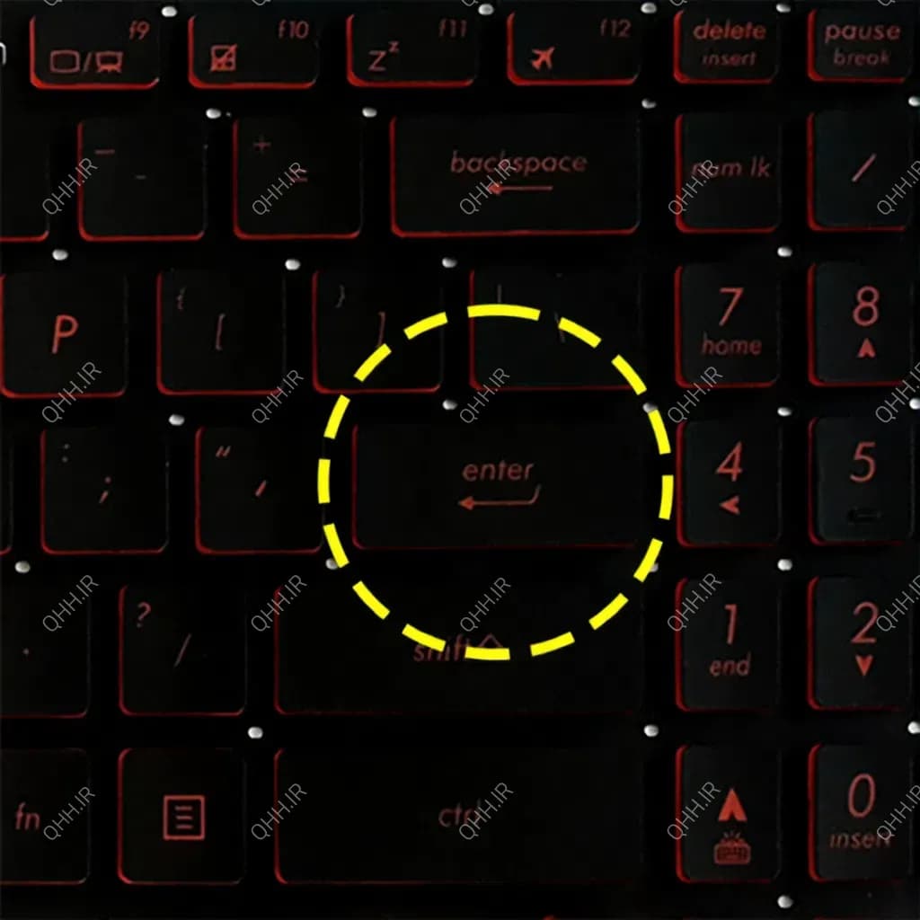 کیبرد لپ تاپ ایسوس TUF Gaming FX505 مشکی-اینترکوچک-بابک لایت-بدون فریم با کلید پاور — تصویر ۷