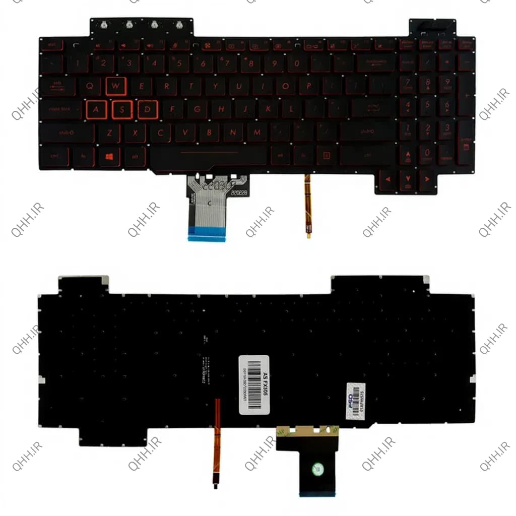 کیبرد لپ تاپ ایسوس TUF Gaming FX505 مشکی-اینترکوچک-بابک لایت-بدون فریم با کلید پاور — تصویر ۳