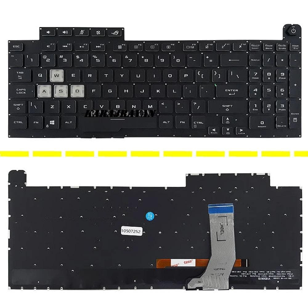 کیبرد لپ تاپ ایسوس ROG Strix G731-G531G مشکی-اینترکوچک-بابک لایت-بدون فریم با کلید پاور