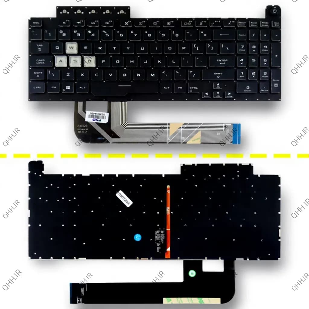 کیبرد لپ تاپ ایسوس TUF Gaming FX506 مشکی-اینترکوچک-بابک لایت-بدون فریم با کلید پاور — تصویر ۳