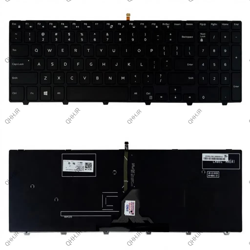 کیبرد لپ تاپ دل Inspiron 15-5000 مشکی-با بک لایت-با فریم — تصویر ۳