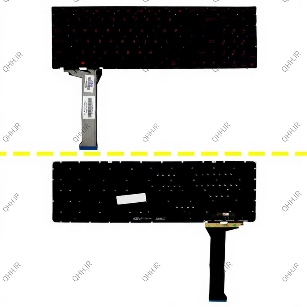کیبرد لپ تاپ ایسوس ROG GL552 مشکی-اینترکوچک-بابک لایت و کلید پاور — تصویر ۳